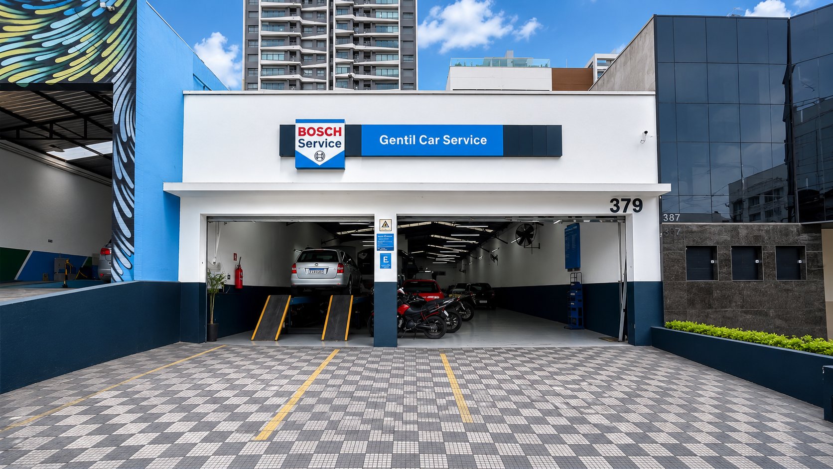 Fachada da Gentil Car Service, oficina Bosch Car Service no Ipiranga, São Paulo